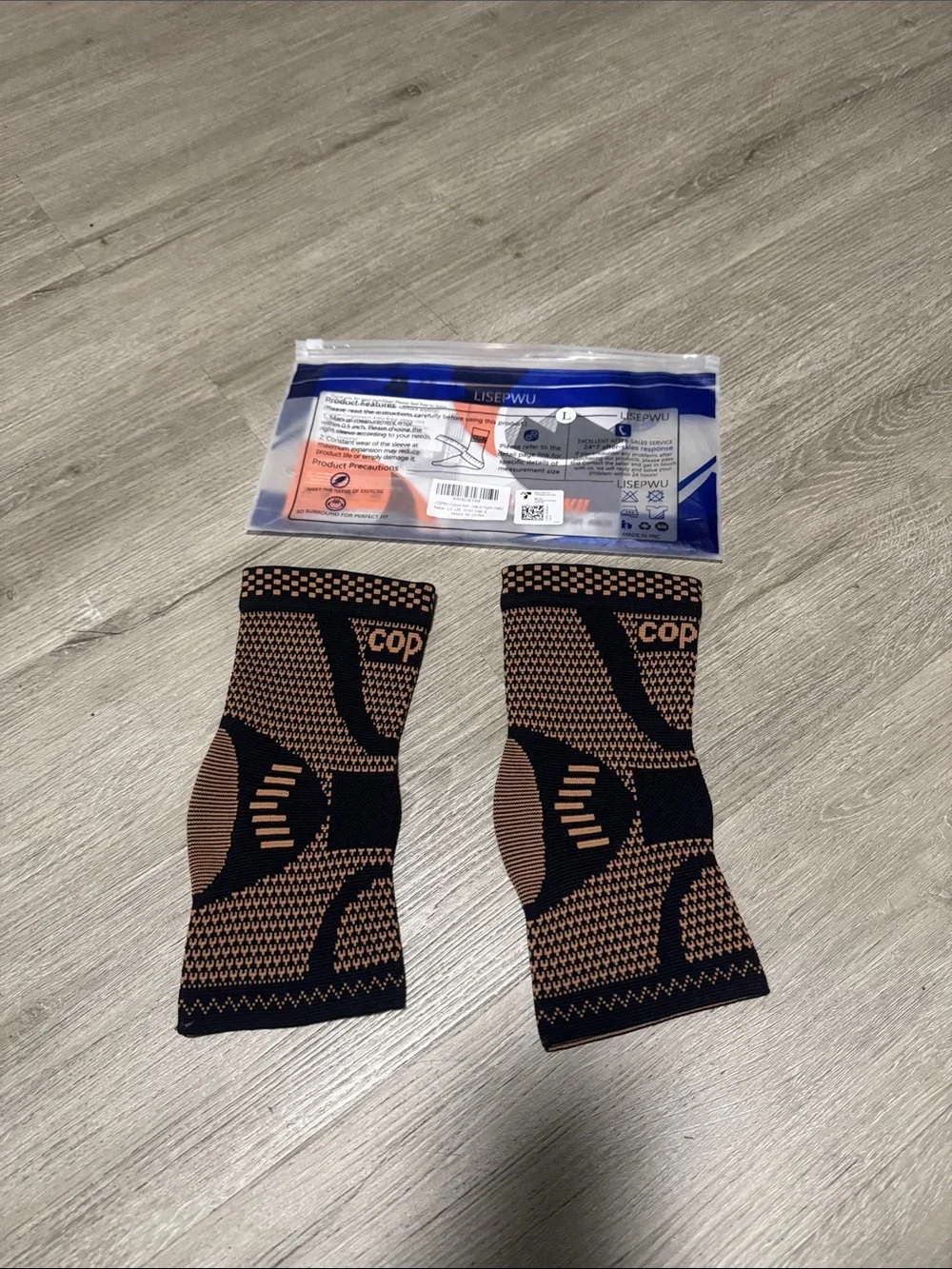 OP Compression Athletic Knee Sleeves - Black & Tan